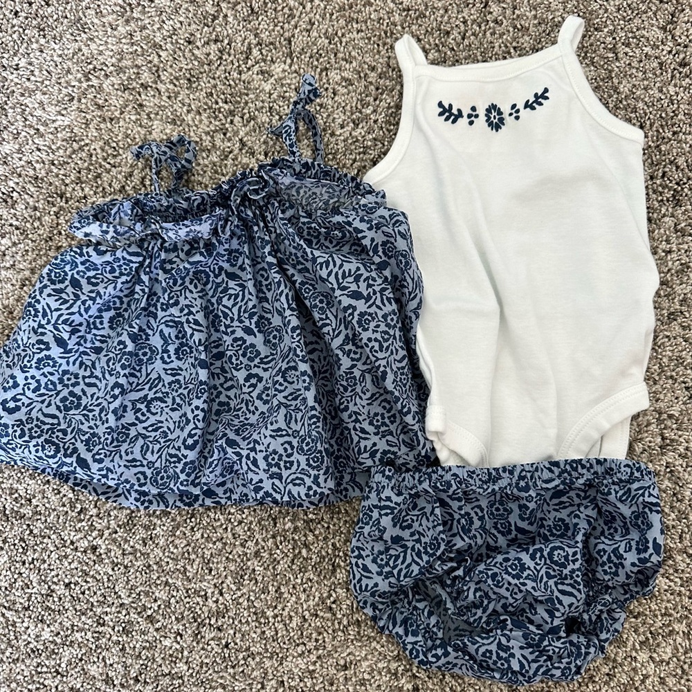 Carter's Blue Floral Kids Matching Set